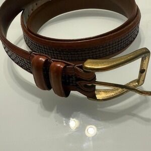 🟤 Allen‎ Edmonds Imported Calfskin Leather Belt – Size 46